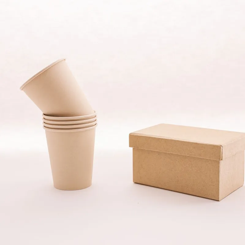 Affordable eco-friendly kraft packaging including a kraft box and cups