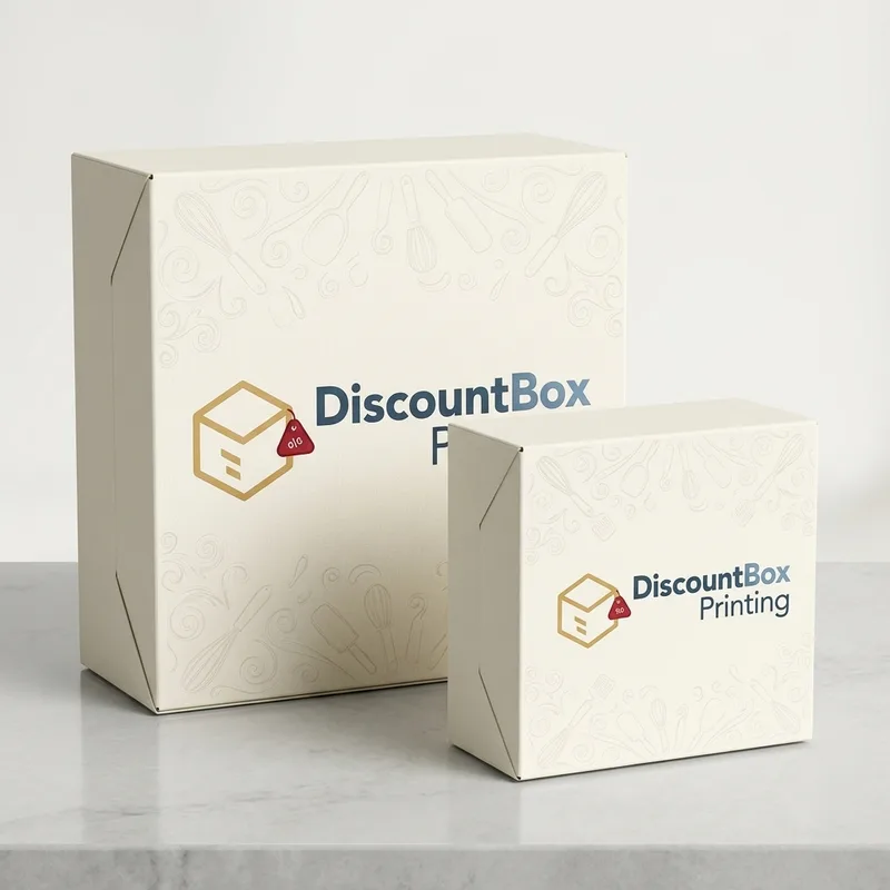 Custom cake box with a window and warm branding