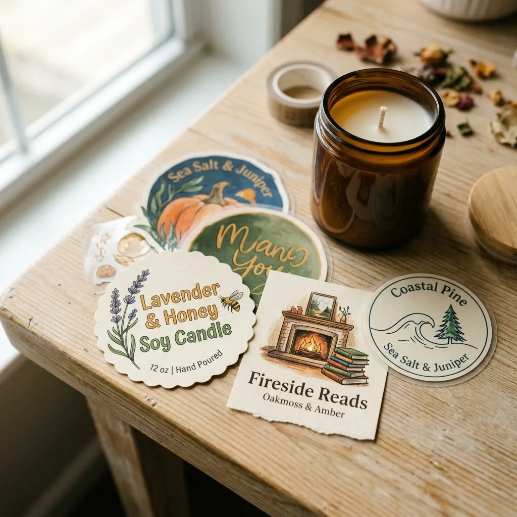 Custom Candle Stickers thumbnail 2