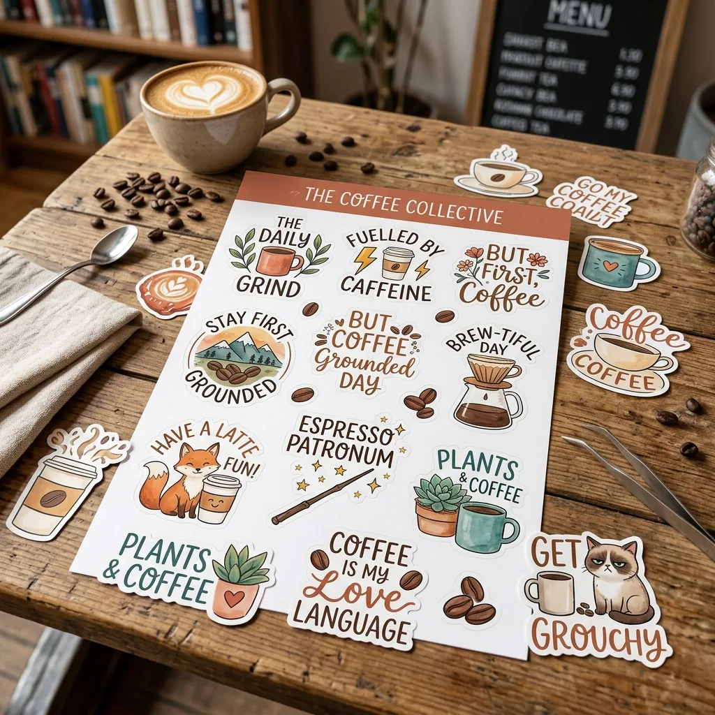Custom Coffee Stickers thumbnail 2