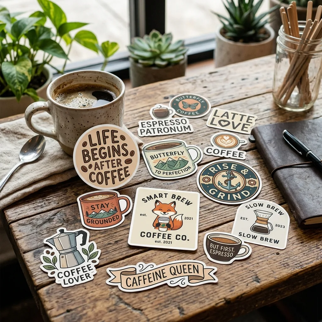 Custom Coffee Stickers thumbnail 4